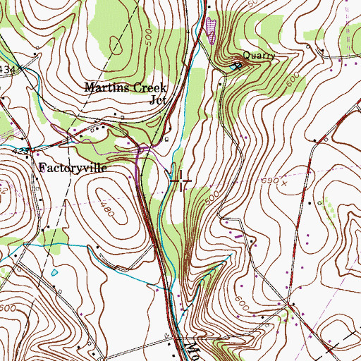 Topographic Map of Waltz Creek, PA