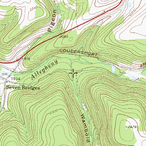 Topographic Map of Wambold Hollow, PA