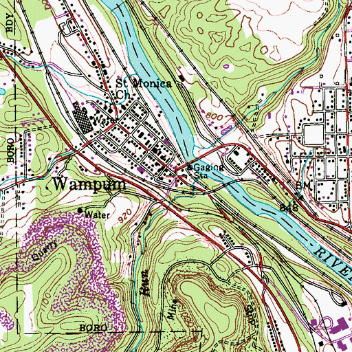 Topographic Map of Wampum, PA