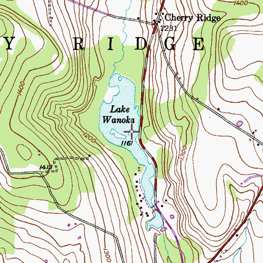 Topographic Map of Lake Wanoka, PA