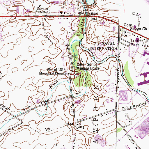 Topographic Map of Silver Spring Presbyterian Church Cemetery, PA