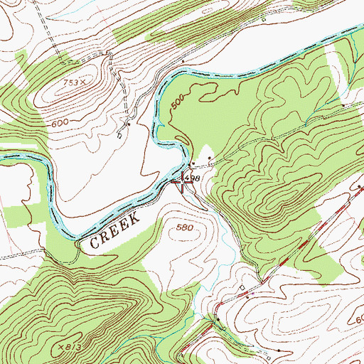 Topographic Map of Warble Run, PA