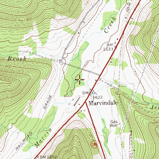Topographic Map of Warner Brook, PA