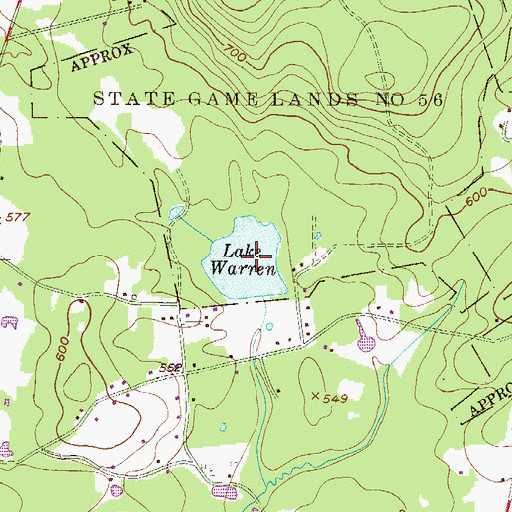 Topographic Map of Lake Warren, PA