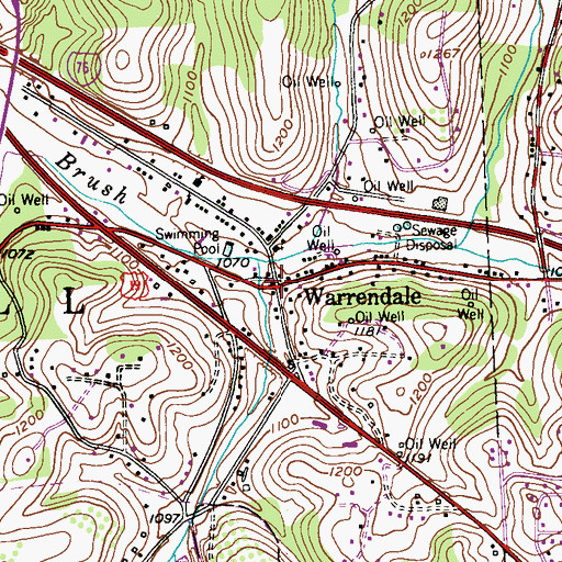 Topographic Map of Warrendale, PA