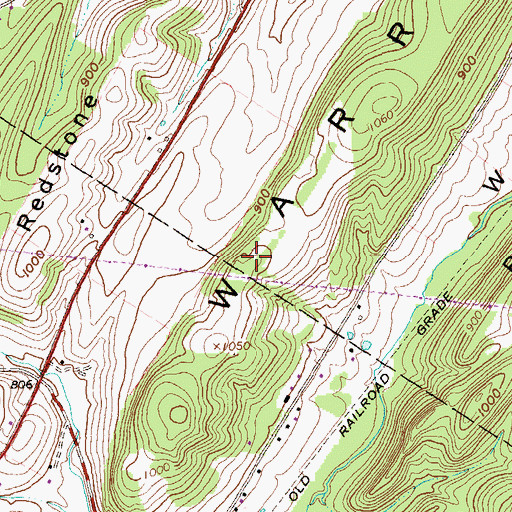 Topographic Map of Warrior Ridge, PA