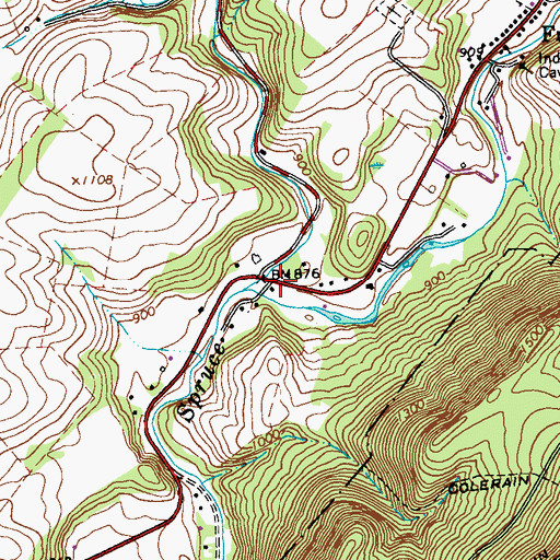 Topographic Map of Warriors Mark Run, PA