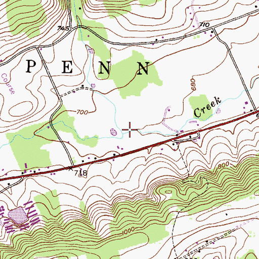 Topographic Map of Wash Creek, PA