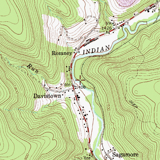 Topographic Map of Wash Run, PA