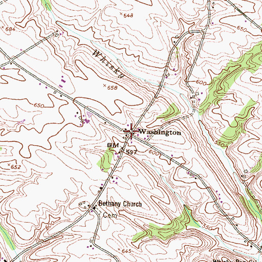 Topographic Map of Washington, PA