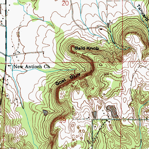 Topographic Map of Goat Bluff, AL