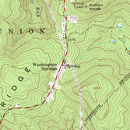 Topographic Map of Washington Springs, PA