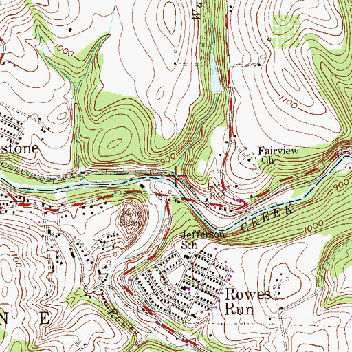Topographic Map of Washwater Run, PA