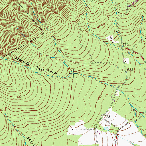 Topographic Map of Wasp Hollow, PA