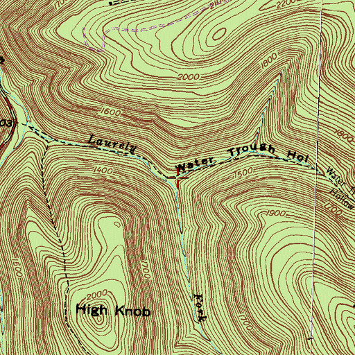 Topographic Map of Water Trough Hollow, PA