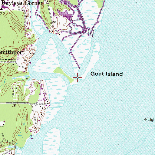 Topographic Map of Goat Island, AL
