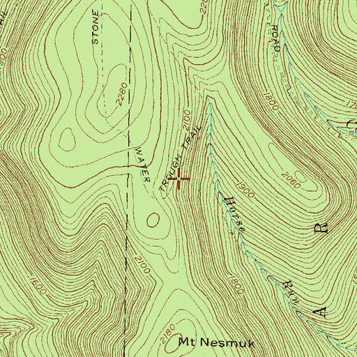 Topographic Map of Water Trough Trail, PA