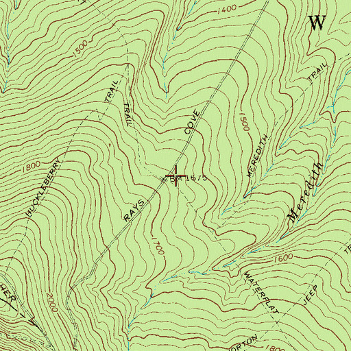 Topographic Map of Waterflat Trail, PA