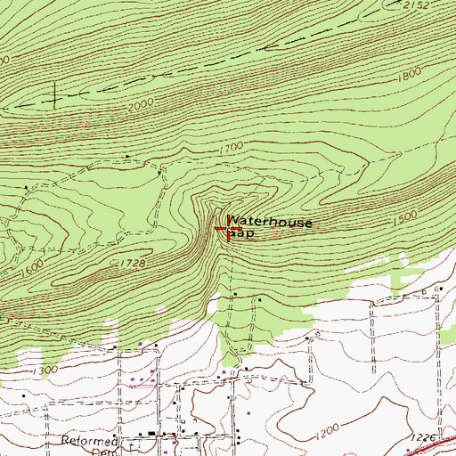 Topographic Map of Waterhouse Gap, PA