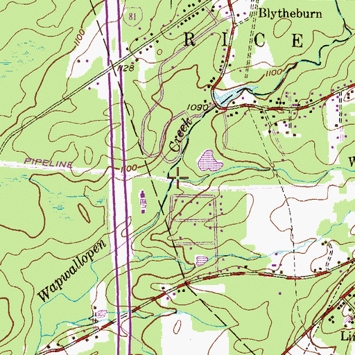 Topographic Map of Watering Run, PA
