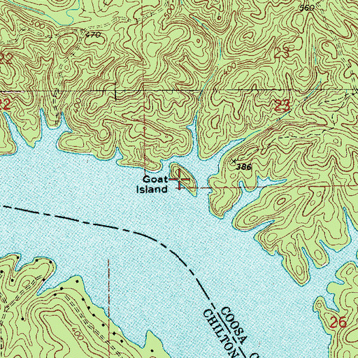Topographic Map of Goat Island, AL