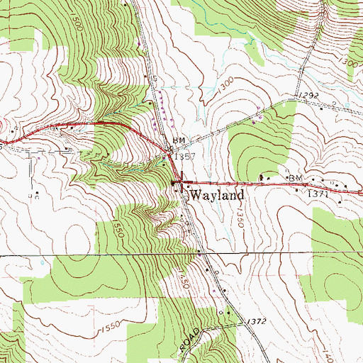 Topographic Map of Wayland, PA