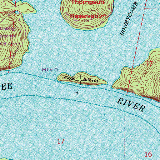 Topographic Map of Goat Island, AL