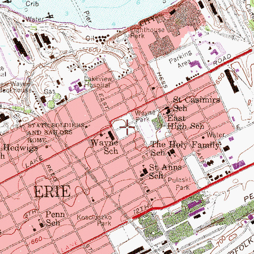 Topographic Map of Wayne Park, PA