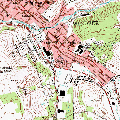 Topographic Map of Weaver Run, PA