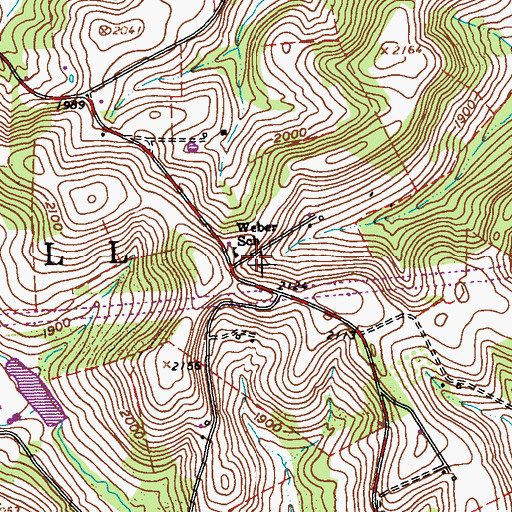 Topographic Map of Weber School, PA
