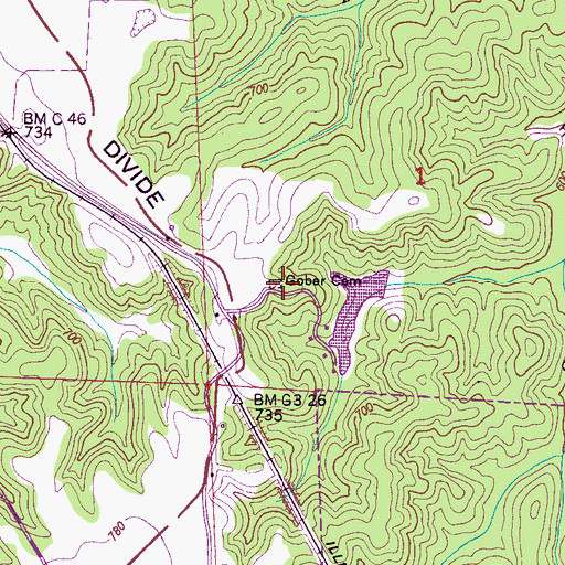 Topographic Map of Gober Cemetery, AL
