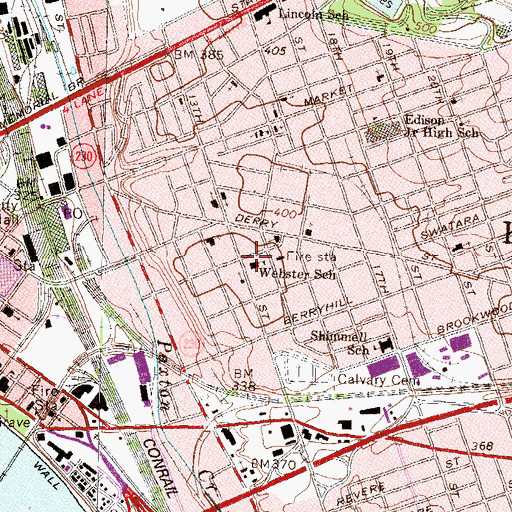 Topographic Map of Webster School, PA