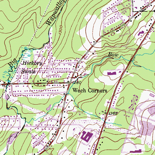 Topographic Map of Wech Corners, PA