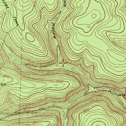 Topographic Map of Welch Hollow, PA
