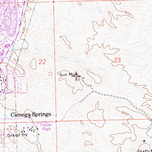 Topographic Map of Sue Mine, AZ