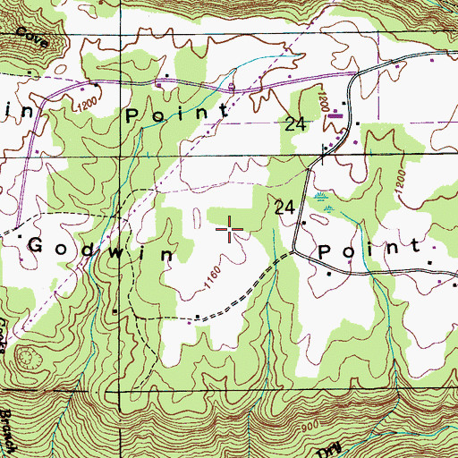 Topographic Map of Godwin Point, AL