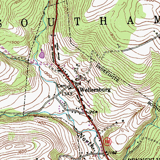 Topographic Map of Wellersburg, PA