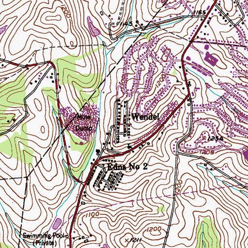Topographic Map of Wendel, PA