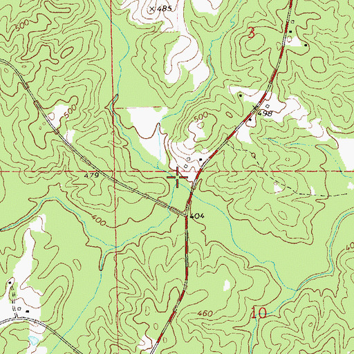 Topographic Map of Gold Branch, AL