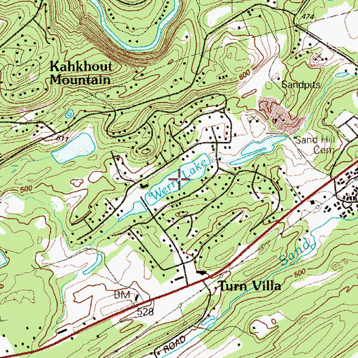Topographic Map of Werry Lake, PA