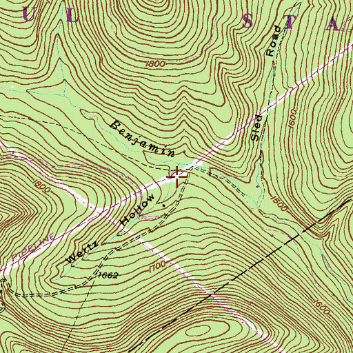 Topographic Map of Wertz Hollow, PA
