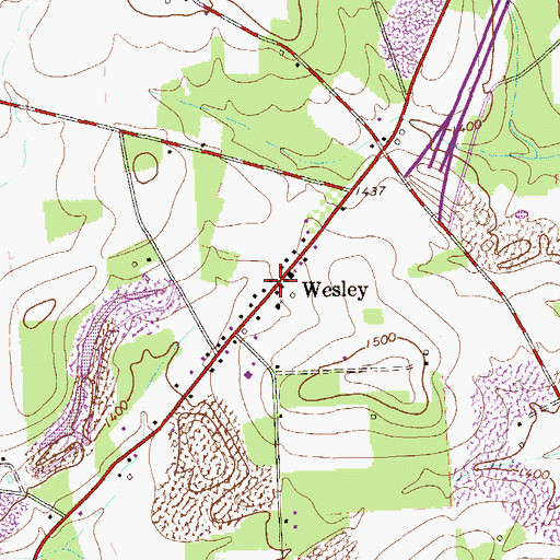 Topographic Map of Wesley, PA