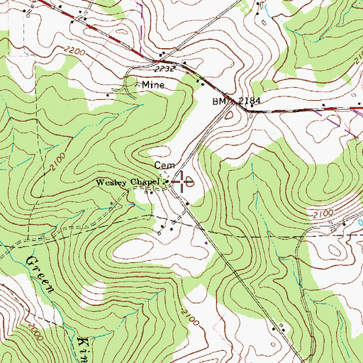 Topographic Map of Wesley Chapel, PA