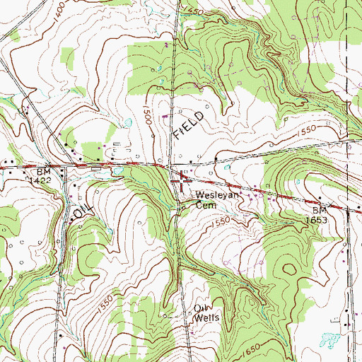 Topographic Map of Wesleyan Cemetery, PA