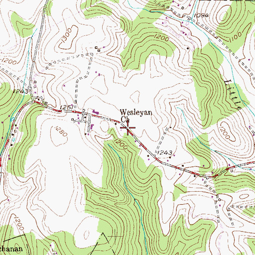 Topographic Map of Wesleyan Church, PA