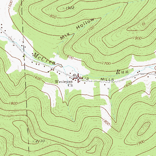 Topographic Map of Wesleyan Church, PA