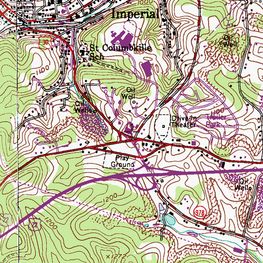 Topographic Map of West Allegheny High School, PA