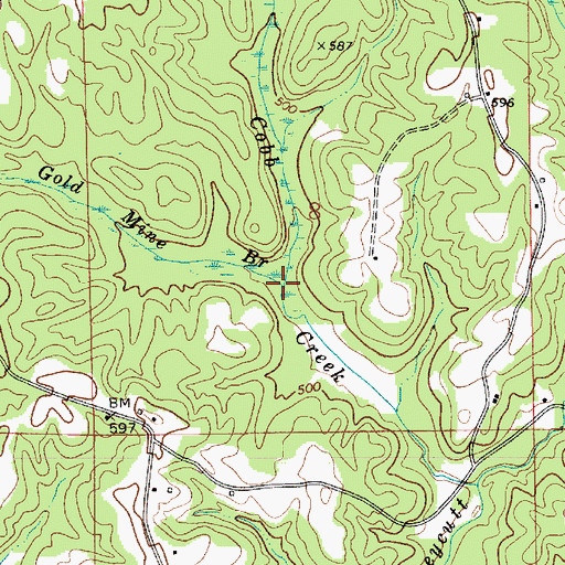 Topographic Map of Gold Mine Branch, AL