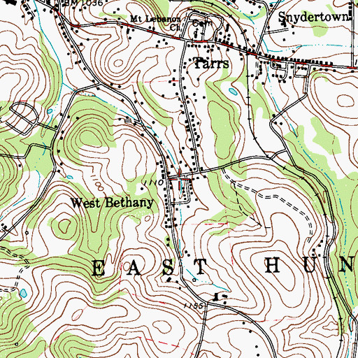 Topographic Map of West Bethany, PA