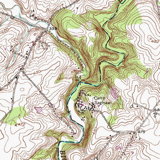 Topographic Map of West Branch Big Elk Creek, PA